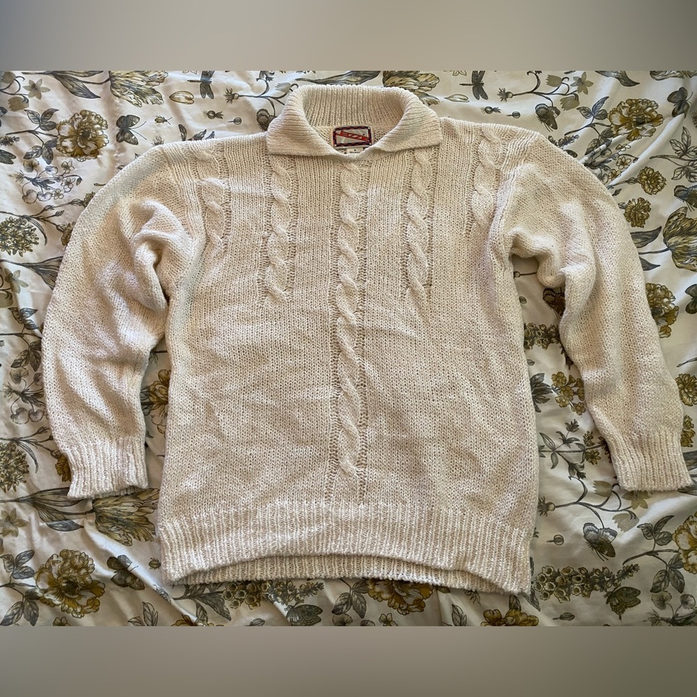 Vintage Cream Cable Knit Sweater